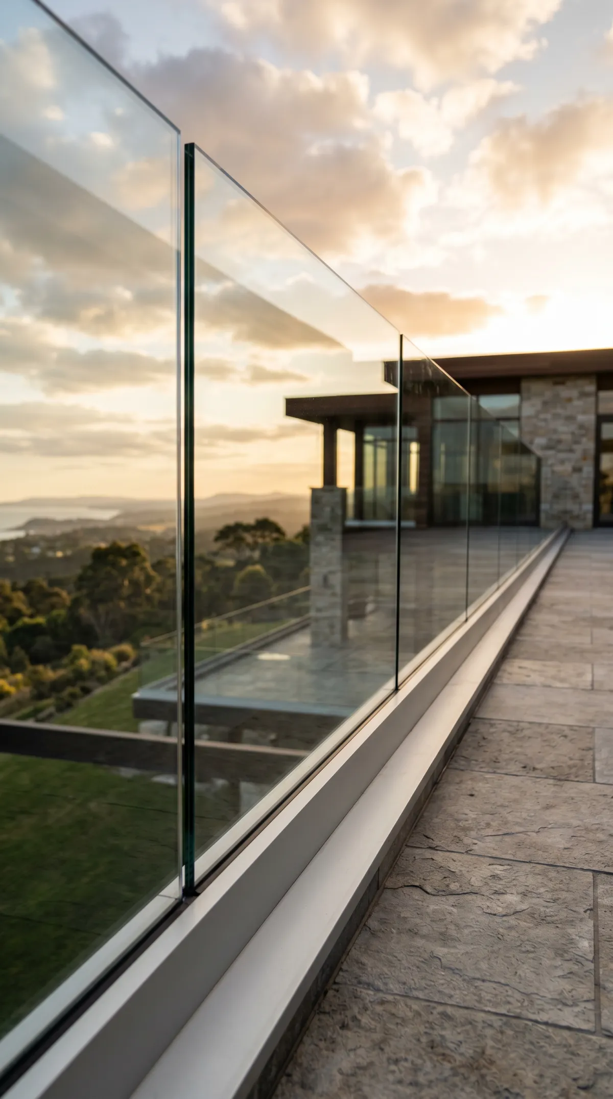 Double glazed glass wall installation